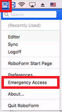 emergency access in roboform version 8