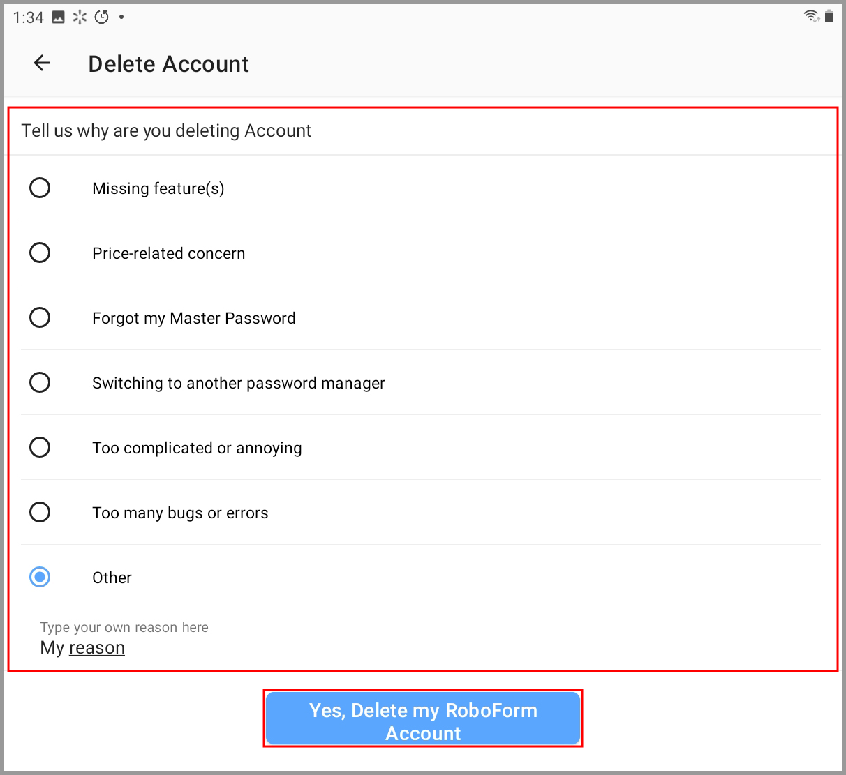 How to delete your RoboForm Account – RoboForm