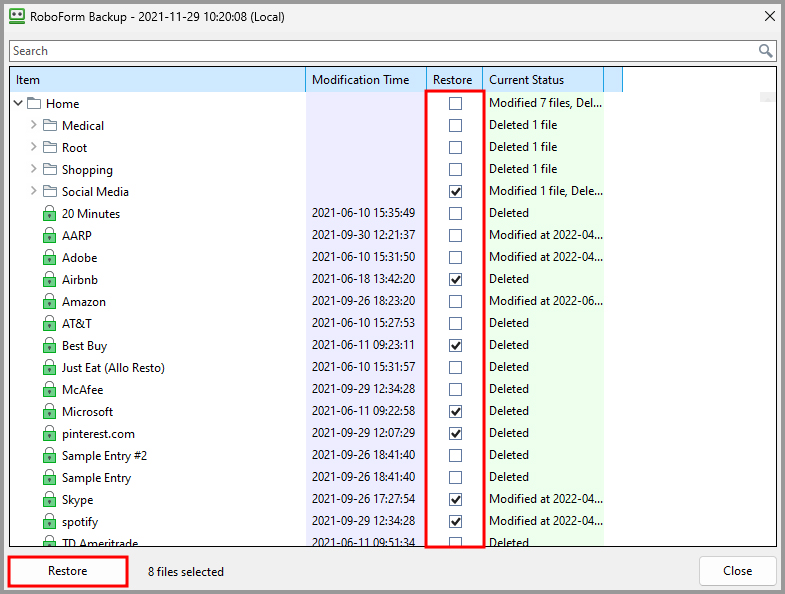 How can I Restore my data from a backup? – RoboForm Help Center