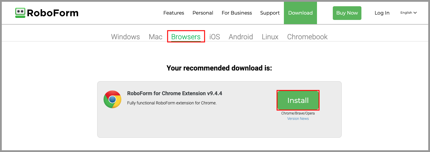 roboform extension safari