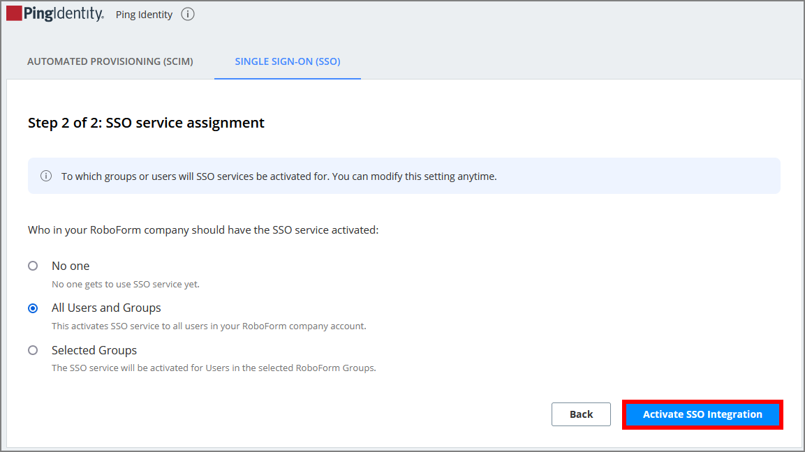 SSO integration with Ping Identity – RoboForm Help Center