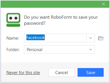 roboform not saving password