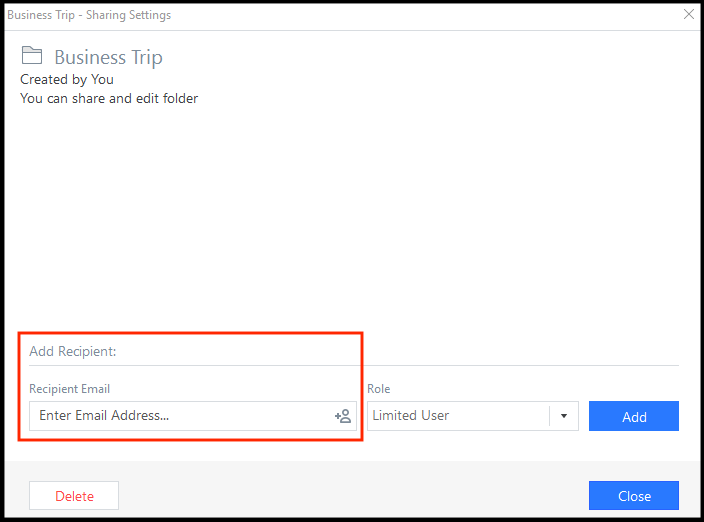 Creating a shared folder roboform