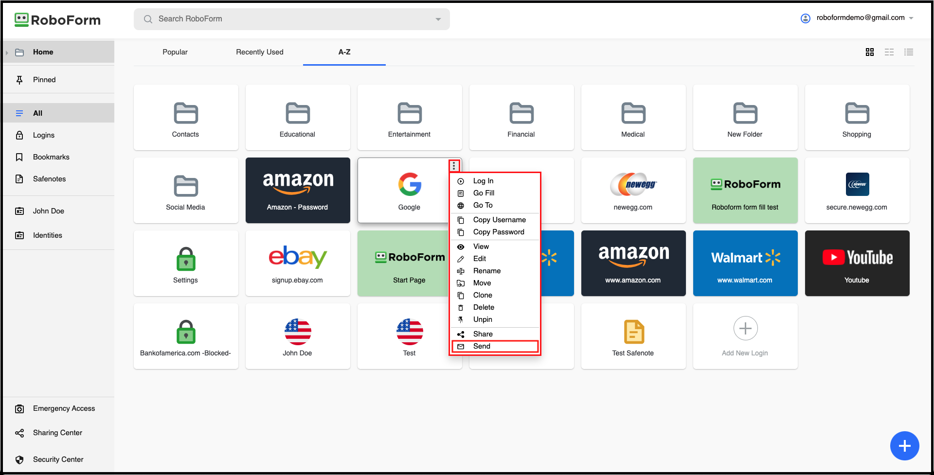 export roboform data to another computer