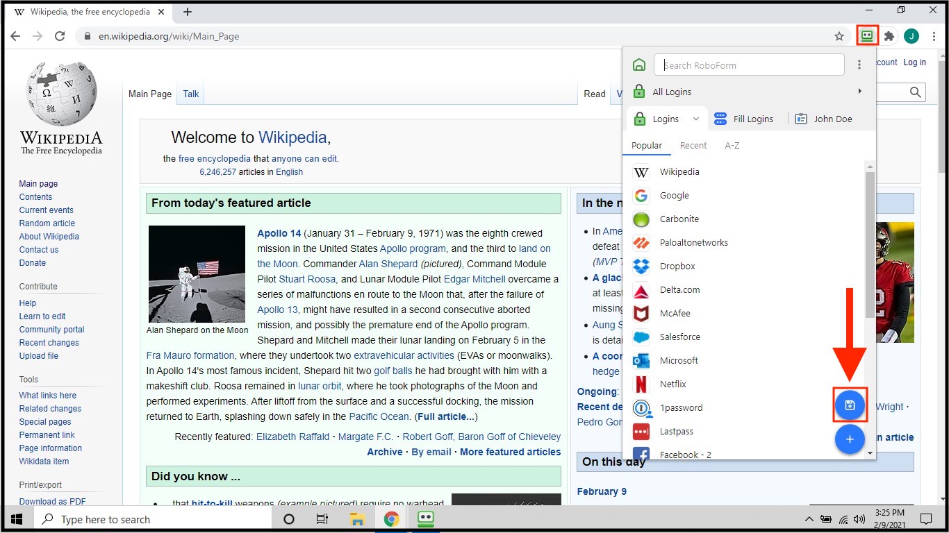 How to save a Bookmark RoboForm