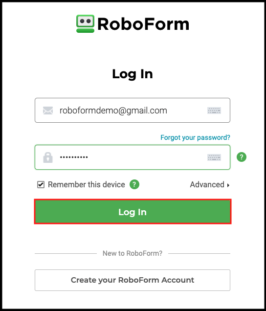 roboform one time password