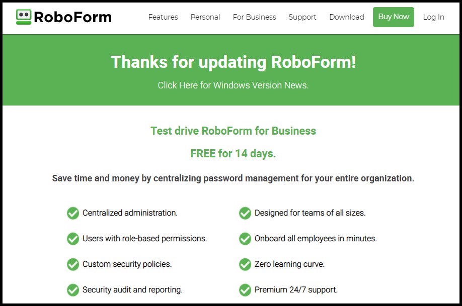 roboform online password recovery