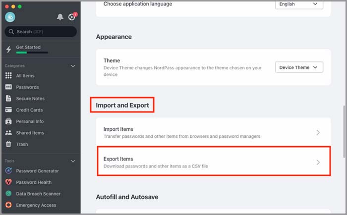 roboform export to csv version