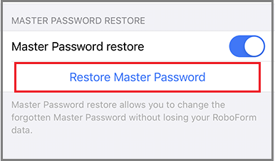 I Forgot my Master Password